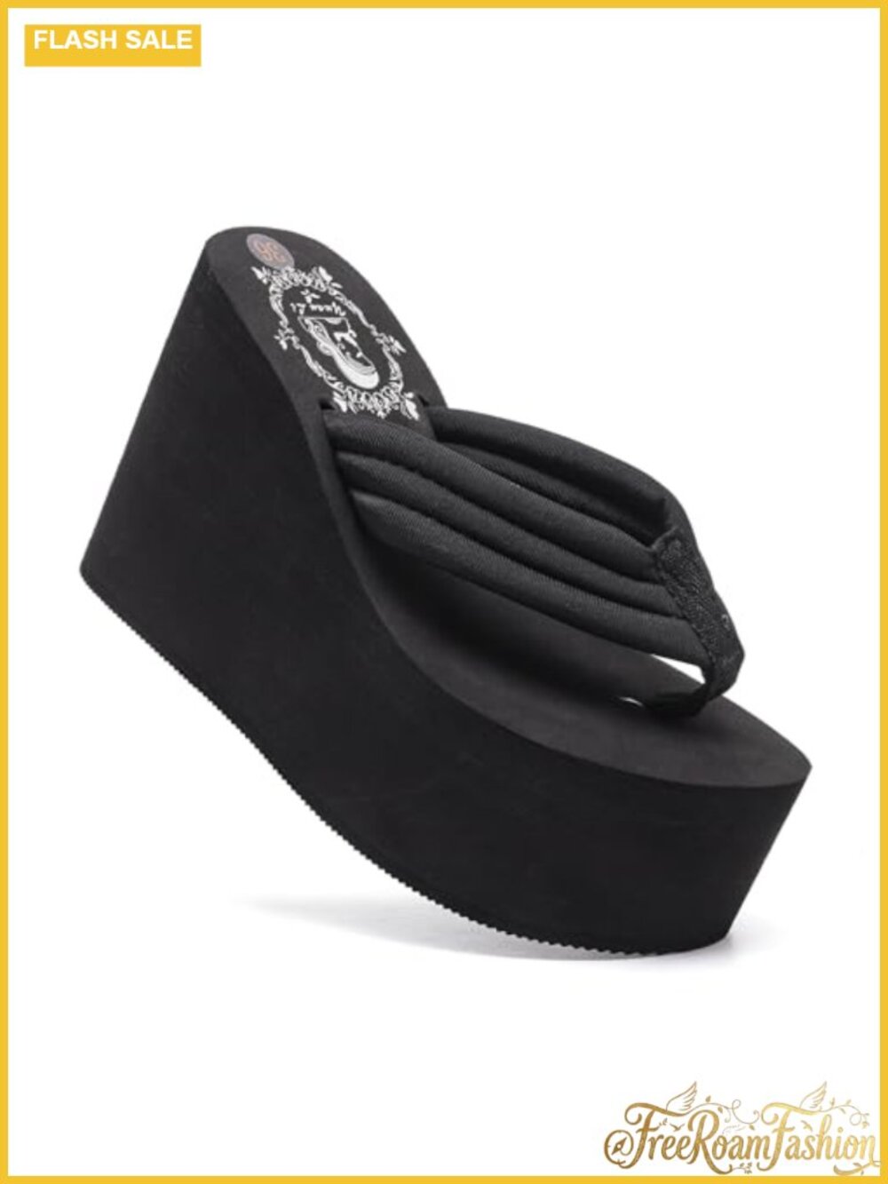 Womens Wedge Platform Flip Flops Rhinestone Faux Suede Sandals for Wedding